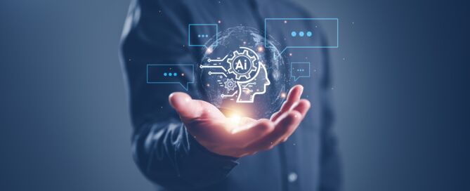 An individual holding a diagram that says AI, suggesting using tools for AI Impersonation.